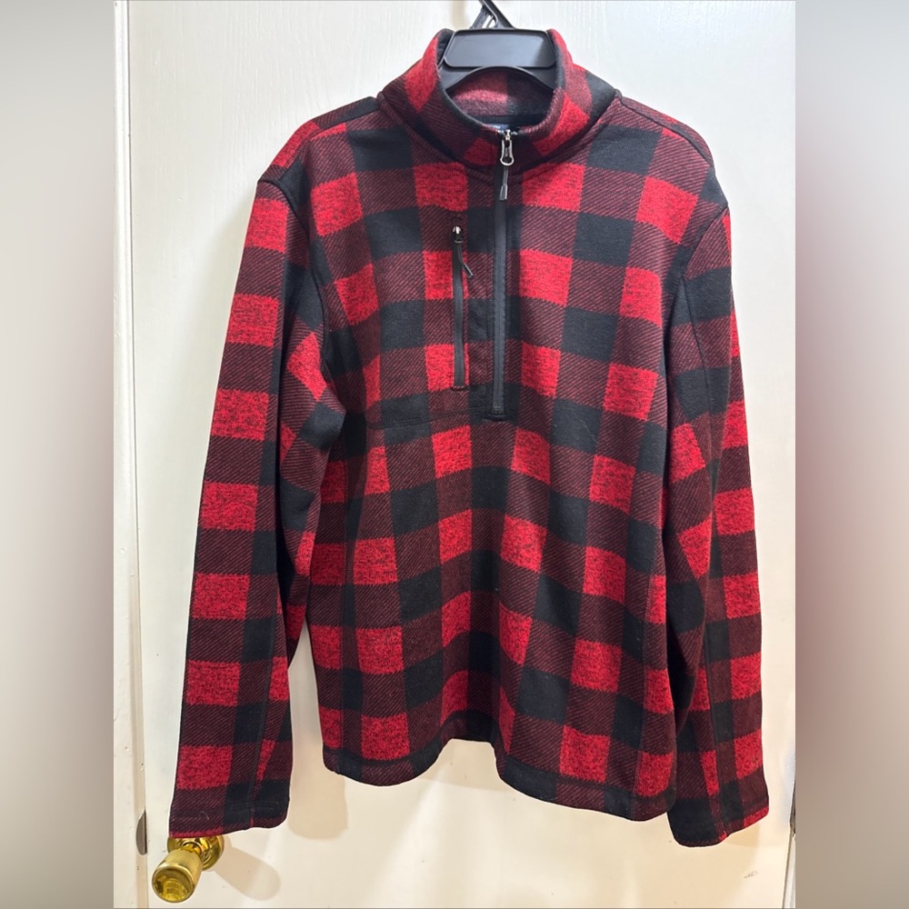 Plaid Zip-Up Men's Sweater